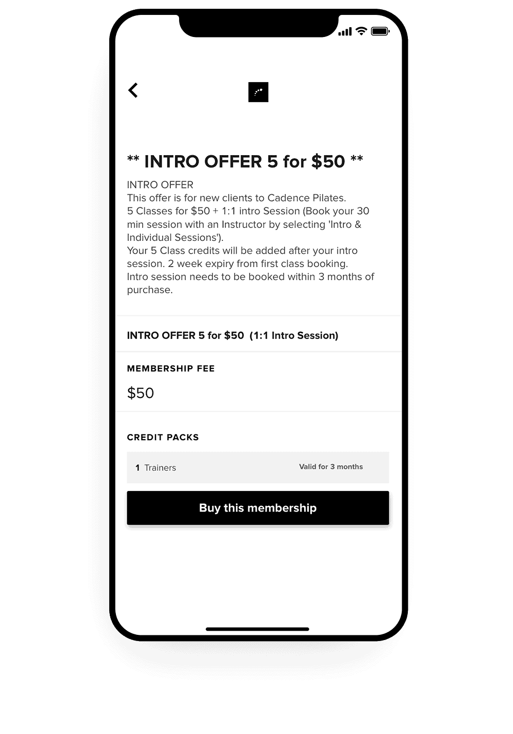 Adelaide Pilates Studio | Intro Offer App